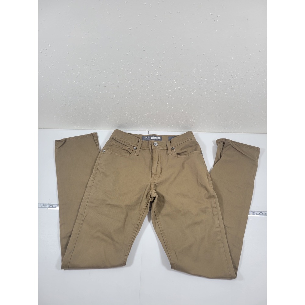 BKE Jake Pants Mens 28 Tan Excellent Straight Leg Khaki Cotton Stretch 0947